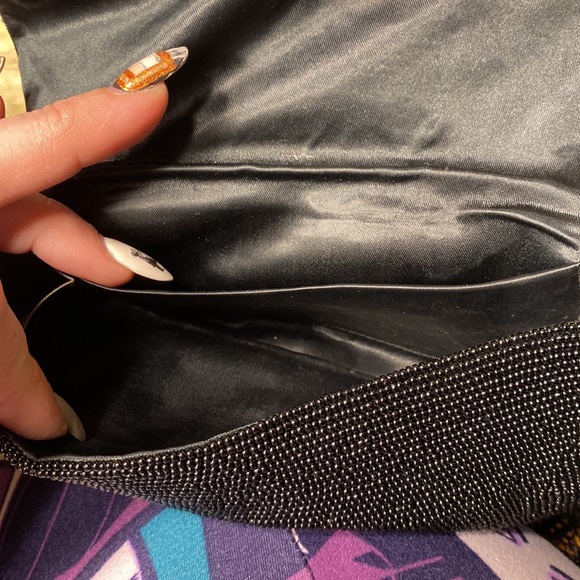 Vintage clutch purse Goldco glass beaded black 1940’s 1950’s - Picture 7 of 10